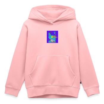 himmel Motiv Lila - Kinder Premium Organic Hoodie - Rosa - Vorne - AI Model Kid Female (0cm)