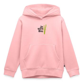 Je suis bio - Sweat Premium à capuche enfant bio - rose - Devant - AI Model Kid Female (0cm)