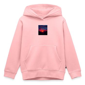 Magischer Sonnenuntergang über den Bergen - Kinder Premium Organic Hoodie - Rosa - Vorne - AI Model Kid Female (0cm)