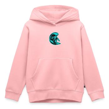 Surfeur Wave Surf - Sweat Premium à capuche enfant bio - rose - Devant - AI Model Kid Female (0cm)