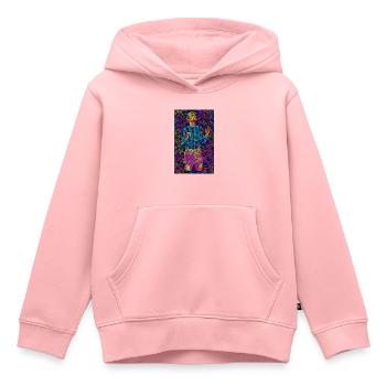 FußballMulticolor - Kinder Premium Organic Hoodie - Rosa - Vorne - AI Model Kid Female (0cm)