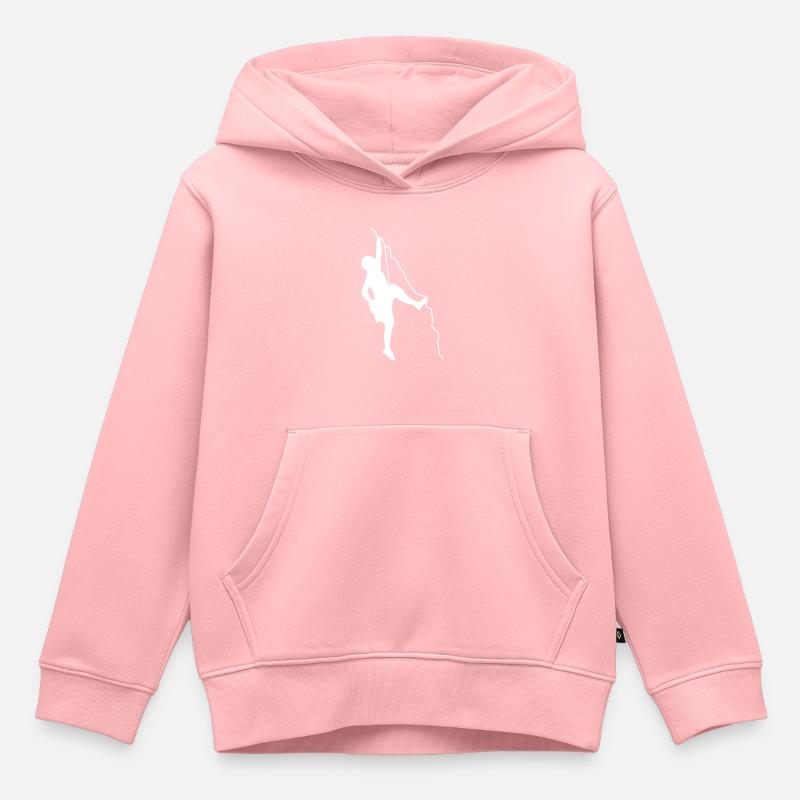 Alpiniste Silhouette Escalade - Sweat Premium à capuche enfant bio - rose