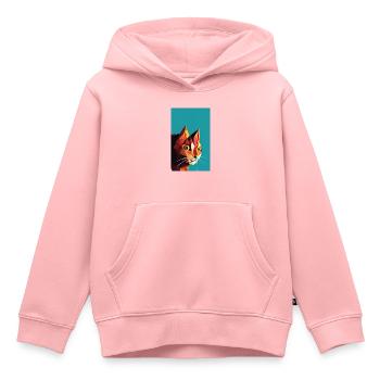 Cat AI Generated Art - Kids Premium Organic Hoodie - rose - Front - AI Model Kid Female (0cm)
