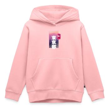 TOKIO, JAPAN - Kinder Premium Organic Hoodie - Rosa - Vorne - AI Model Kid Female (0cm)