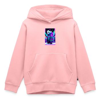 Panda casual - Kids Premium Organic Hoodie - rose - Front - AI Model Kid Female (0cm)