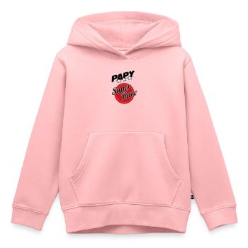 Papy super rare - Sweat Premium à capuche enfant bio - rose - Devant - AI Model Kid Female (0cm)