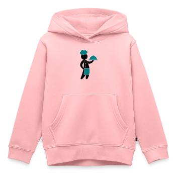 A gourmet chef serves guests - Kids Premium Organic Hoodie - rose - Front - AI Model Kid Female (0cm)