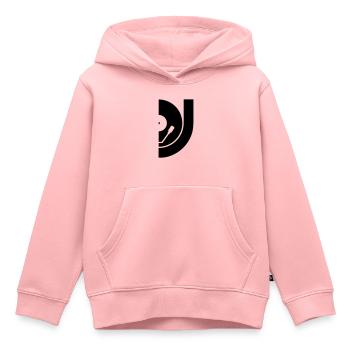 DJ Record Vinyl Plate - Kids Premium Organic Hoodie - rose - Front - AI Model Kid Female (0cm)