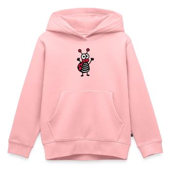 coccinelle gai - Sweat Premium à capuche enfant bio - rose - Devant - AI Model Kid Female (0cm)