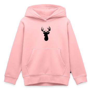 Stag Head - Kids Premium Organic Hoodie - rose - Front - AI Model Kid Female (0cm)