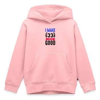 Belle apparence 33 - Sweat Premium à capuche enfant bio - rose - Devant - AI Model Kid Female (0cm)