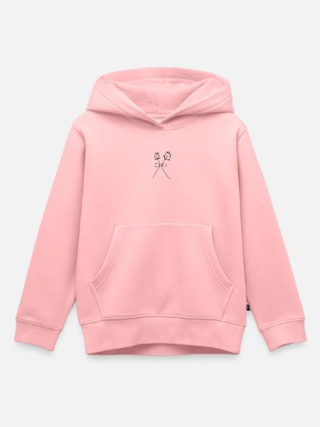 Roses unies - Sweat Premium à capuche enfant bio - rose