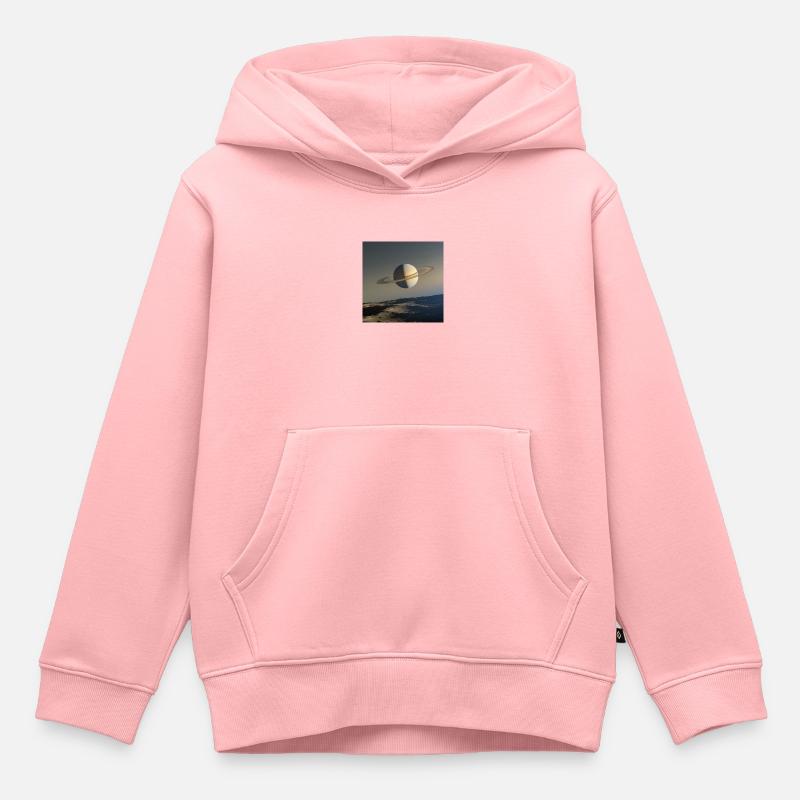 Saturne d’Encelade - Sweat Premium à capuche enfant bio - rose