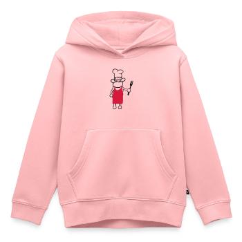 chef de cuisine - Sweat Premium à capuche enfant bio - rose - Devant - AI Model Kid Female (0cm)