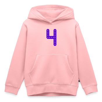 4 YEARS. 4th ANNIVERSARY. BIRTHDAY 4 YEARS. BIRTHDAY - Kids Premium Organic Hoodie - rose - Front - AI Model Kid Female (0cm)