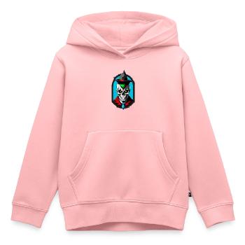 Un élève magicien avec crâne et chapeau pointu - Sweat Premium à capuche enfant bio - rose - Devant - AI Model Kid Female (0cm)