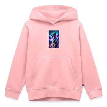 AstroDog Watcher - Kinder Premium Organic Hoodie - Rosa - Vorne - AI Model Kid Female (0cm)