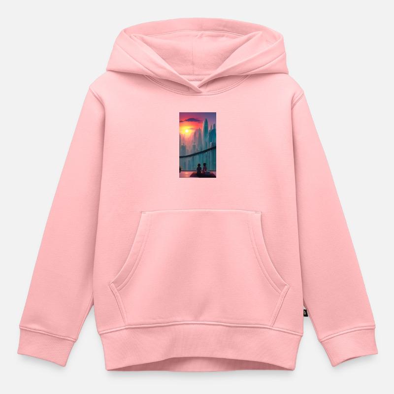 Réflexion cosmique - Sweat Premium à capuche enfant bio - rose