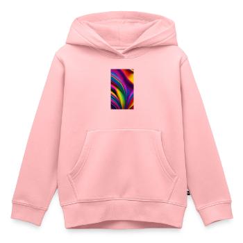 Explosion de couleurs de l’abstraction - Sweat Premium à capuche enfant bio - rose - Devant - AI Model Kid Female (0cm)