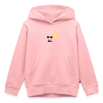 palmiers - Sweat Premium à capuche enfant bio - rose - Devant - AI Model Kid Female (0cm)
