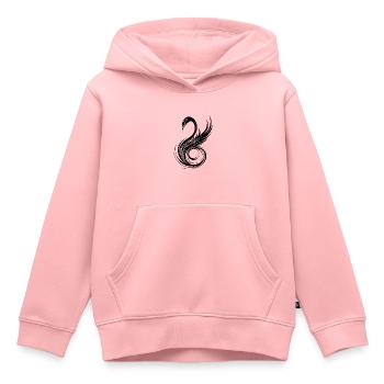 Tête de cygne ornée élégante avec des ailes - Sweat Premium à capuche enfant bio - rose - Devant - AI Model Kid Female (0cm)
