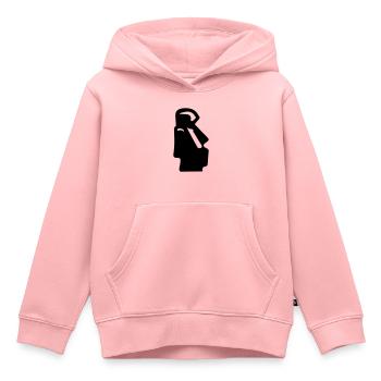 statue ile de paques - Sweat Premium à capuche enfant bio - rose - Devant - AI Model Kid Female (0cm)