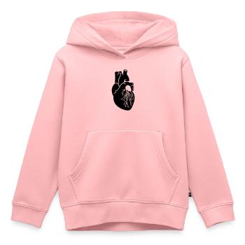 Herz - Kinder Premium Organic Hoodie - Rosa - Vorne - AI Model Kid Female (0cm)