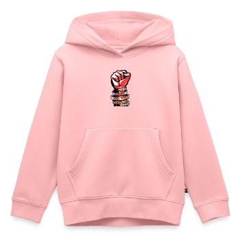 Power für die Menschen - Faustpumpe - Kinder Premium Organic Hoodie - Rosa - Vorne - AI Model Kid Female (0cm)