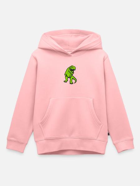 T-rex - Sweat Premium à capuche enfant bio - rose