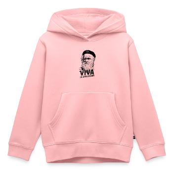 VIVA la evolucion Darwin Biologie - Sweat Premium à capuche enfant bio - rose - Devant - AI Model Kid Female (0cm)