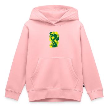 Kindergeburtstags-Zahl die witzige drei. - Kinder Premium Organic Hoodie - Rosa - Vorne - AI Model Kid Female (0cm)