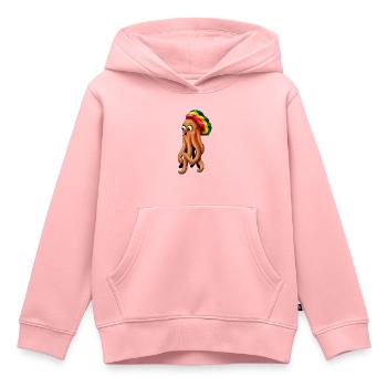 rasta cthuhlu pieuvre - Sweat Premium à capuche enfant bio - rose - Devant - AI Model Kid Female (0cm)