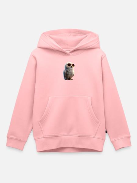 Schneeeule_1 - Kinder Premium Organic Hoodie - Rosa