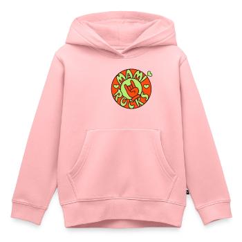 mami rocks (cercle, 3c) - Sweat Premium à capuche enfant bio - rose - Devant - AI Model Kid Female (0cm)