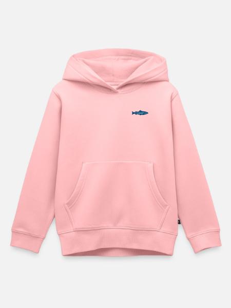 Forelle bestickt - Kinder Premium Organic Hoodie - Rosa