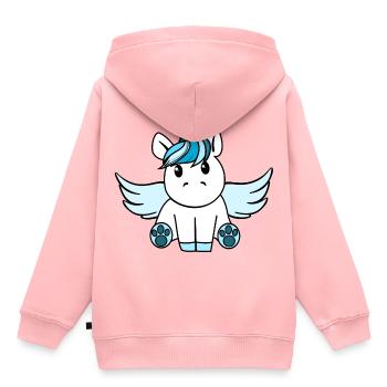 süßer Pegasus - Kinder Premium Organic Hoodie - Rosa - Hinten - AI Model Kid Female (0cm)