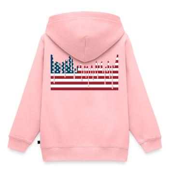 USA-FLAGGE T-Shirts - Kinder Premium Organic Hoodie - Rosa - Hinten - AI Model Kid Female (0cm)