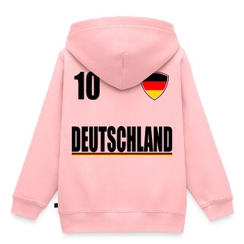 T-shirt de fan de football de l'Allemagne Trikot Allemagne - Sweat Premium à capuche enfant bio - rose - Dos - AI Model Kid Female (0cm)