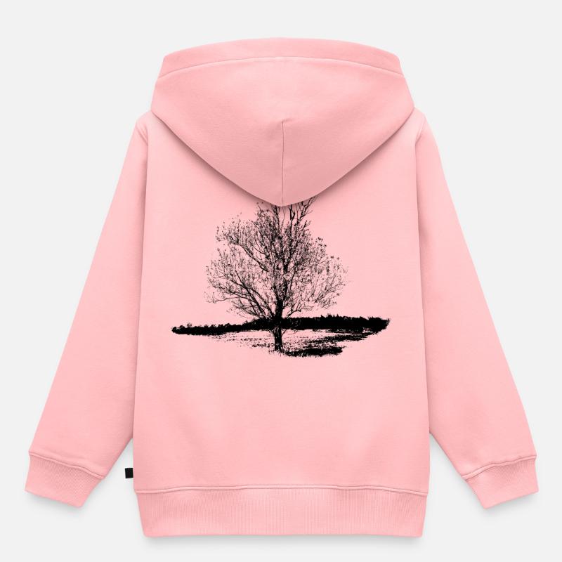 Arbre #001 - Sweat Premium à capuche enfant bio - rose