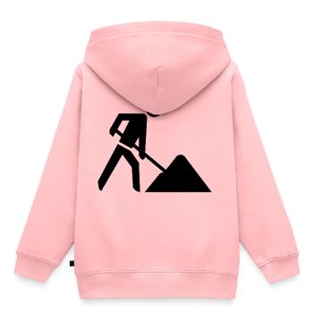 Baustelle - Kinder Premium Organic Hoodie - Rosa - Hinten - AI Model Kid Female (0cm)