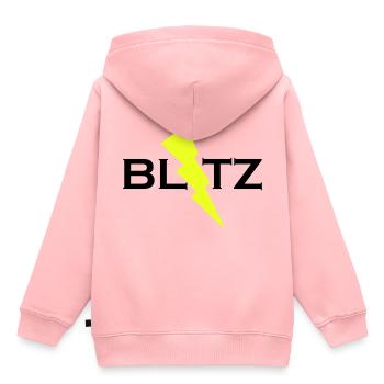 BLITZ - Kinder Premium Organic Hoodie - Rosa - Hinten - AI Model Kid Female (0cm)