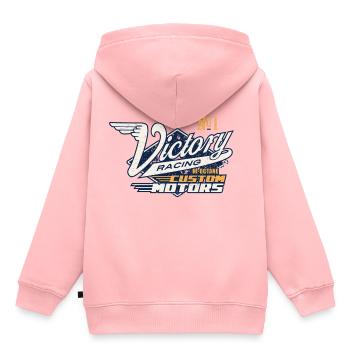 Course de la Victoire - Sweat Premium à capuche enfant bio - rose - Dos - AI Model Kid Female (0cm)