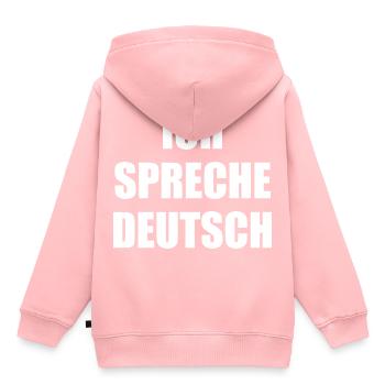 Ich spreche deutsch, Ausländer, Spruch, deutsch - Kinder Premium Organic Hoodie - Rosa - Hinten - AI Model Kid Female (0cm)