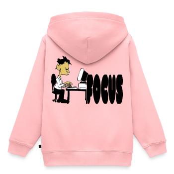 Bureau de travail - Sweat Premium à capuche enfant bio - rose - Dos - AI Model Kid Female (0cm)