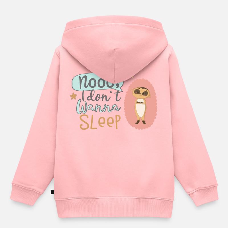 Petit suricate surdoué ne veut pas dormir - Sweat Premium à capuche enfant bio - rose