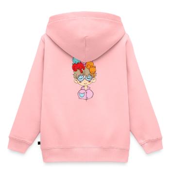 Katzen auf dem Kopf, Petscontest - Kinder Premium Organic Hoodie - Rosa - Hinten - AI Model Kid Female (0cm)