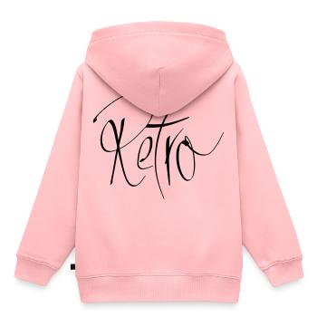 Retro - Kinder Premium Organic Hoodie - Rosa - Hinten - AI Model Kid Female (0cm)
