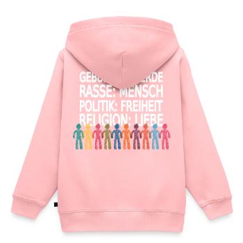 Gegen Rassismus - Kinder Premium Organic Hoodie - Rosa - Hinten - AI Model Kid Female (0cm)