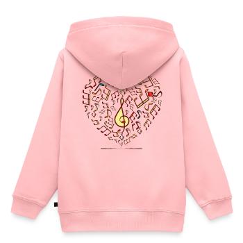 Ich Liebe Musik Herz - Kinder Premium Organic Hoodie - Rosa - Hinten - AI Model Kid Female (0cm)
