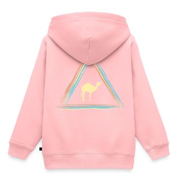Kamel - Kinder Premium Organic Hoodie - Rosa - Hinten - AI Model Kid Female (0cm)
